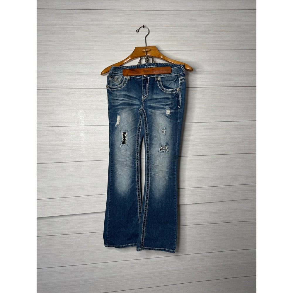 Amethyst Jeans‎ Women's Bootcut Distressed Medium Wash Size 9